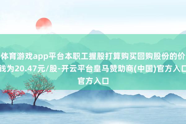 体育游戏app平台本职工握股打算购买回购股份的价钱为20.47元/股-开云平台皇马赞助商(中国)官方入口