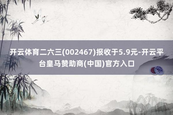 开云体育二六三(002467)报收于5.9元-开云平台皇马赞助商(中国)官方入口