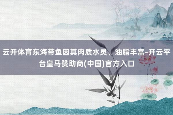 云开体育东海带鱼因其肉质水灵、油脂丰富-开云平台皇马赞助商(中国)官方入口
